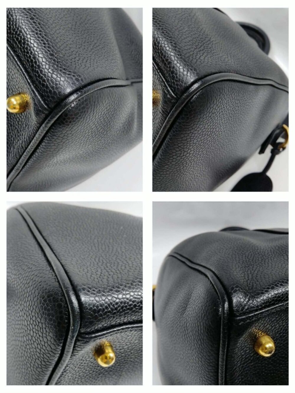 Authentic Chanel CC Boston Bag Black Caviar Leather Gold Hardware - Picture 9 of 16